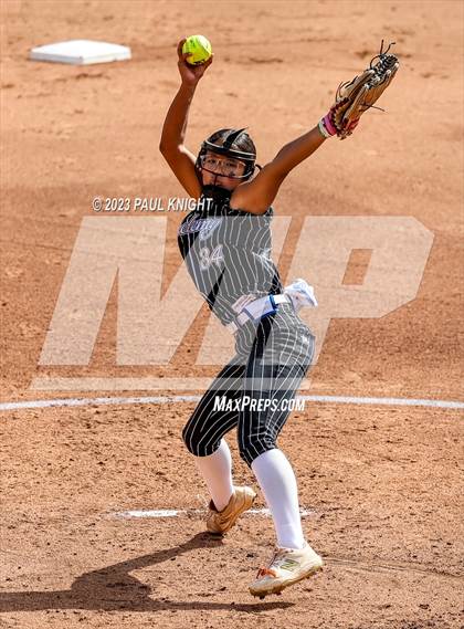 Thumbnail 2 in Grandview vs. Santa Gertrudis Academy (UIL 3A Softball Semifinal) photogallery.