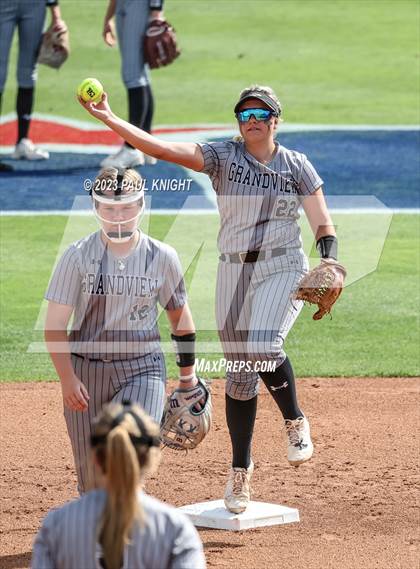 Thumbnail 2 in Grandview vs. Santa Gertrudis Academy (UIL 3A Softball Semifinal) photogallery.