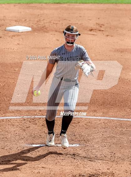 Thumbnail 2 in Grandview vs. Santa Gertrudis Academy (UIL 3A Softball Semifinal) photogallery.