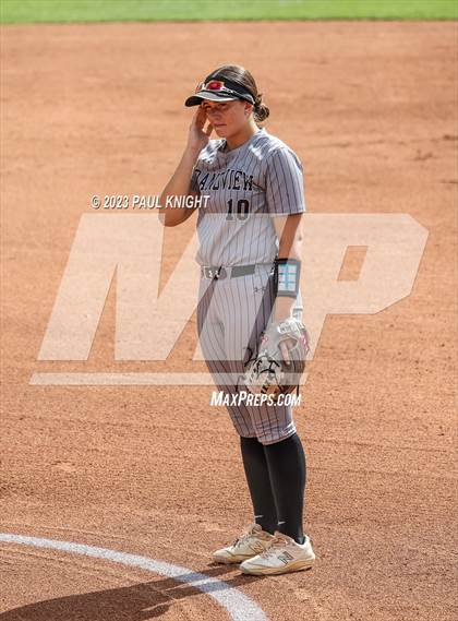Thumbnail 3 in Grandview vs. Santa Gertrudis Academy (UIL 3A Softball Semifinal) photogallery.