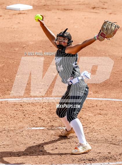 Thumbnail 1 in Grandview vs. Santa Gertrudis Academy (UIL 3A Softball Semifinal) photogallery.