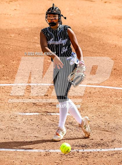 Thumbnail 1 in Grandview vs. Santa Gertrudis Academy (UIL 3A Softball Semifinal) photogallery.