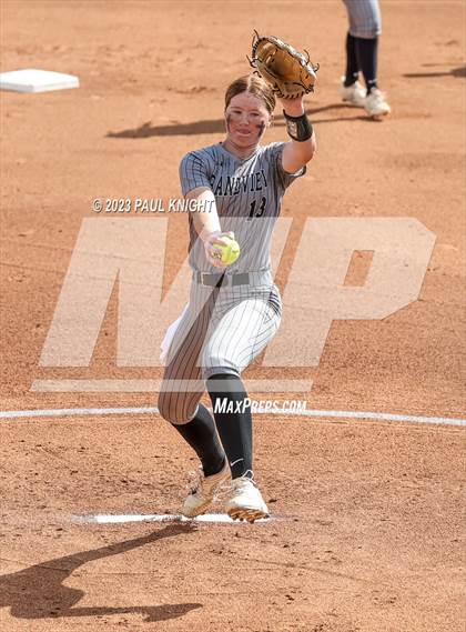 Thumbnail 2 in Grandview vs. Santa Gertrudis Academy (UIL 3A Softball Semifinal) photogallery.