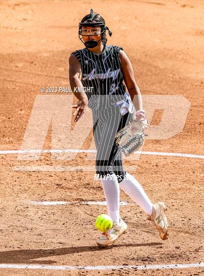 Thumbnail 3 in Grandview vs. Santa Gertrudis Academy (UIL 3A Softball Semifinal) photogallery.