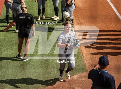 Thumbnail 3 in Grandview vs. Santa Gertrudis Academy (UIL 3A Softball Semifinal) photogallery.
