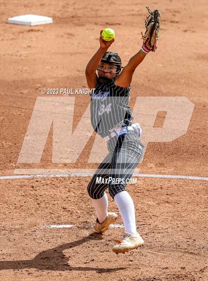 Thumbnail 2 in Grandview vs. Santa Gertrudis Academy (UIL 3A Softball Semifinal) photogallery.