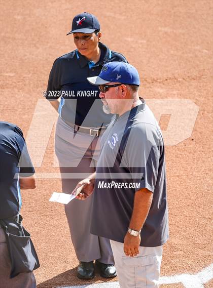 Thumbnail 2 in Grandview vs. Santa Gertrudis Academy (UIL 3A Softball Semifinal) photogallery.