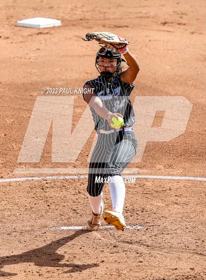 Thumbnail 2 in Grandview vs. Santa Gertrudis Academy (UIL 3A Softball Semifinal) photogallery.