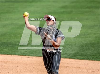 Thumbnail 3 in Grandview vs. Santa Gertrudis Academy (UIL 3A Softball Semifinal) photogallery.