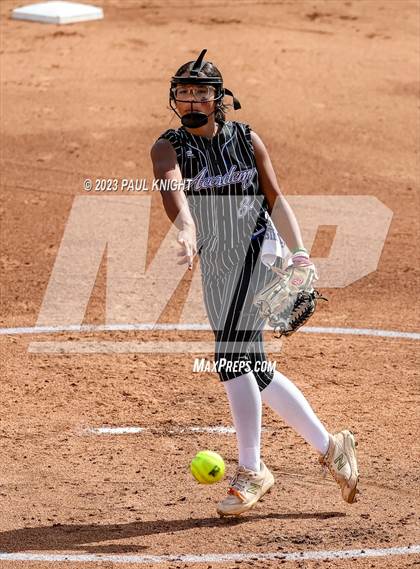 Thumbnail 3 in Grandview vs. Santa Gertrudis Academy (UIL 3A Softball Semifinal) photogallery.