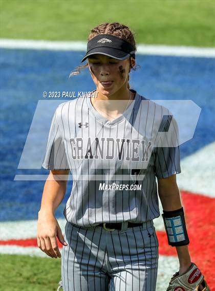 Thumbnail 3 in Grandview vs. Santa Gertrudis Academy (UIL 3A Softball Semifinal) photogallery.