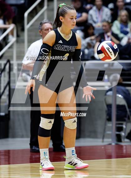 Thumbnail 3 in Iola vs. Crawford (UIL 2A D2 Volleyball Final) photogallery.