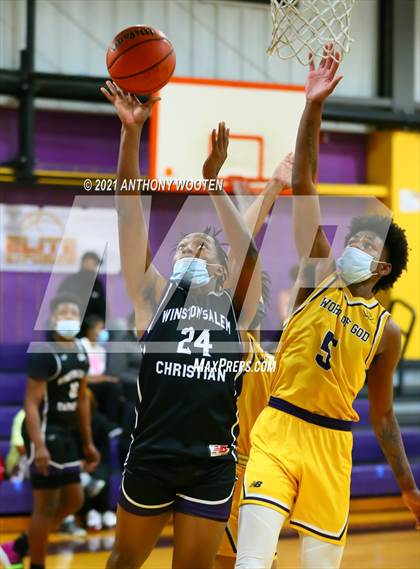Thumbnail 2 in Winston-Salem Christian National vs Word of God Christian Academy (Capital City New Years Showcase) photogallery.