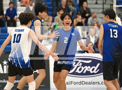 Thumbnail 3 in San Marino vs. Sage Hill (CIF-SS D5 Boys Volleyball Finals) photogallery.