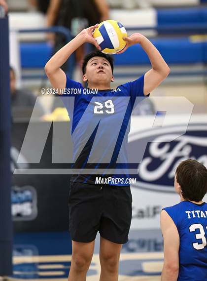 Thumbnail 3 in San Marino vs. Sage Hill (CIF-SS D5 Boys Volleyball Finals) photogallery.