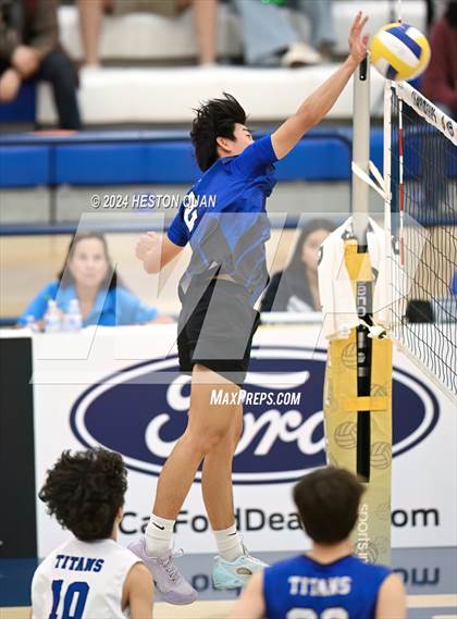 Thumbnail 2 in San Marino vs. Sage Hill (CIF-SS D5 Boys Volleyball Finals) photogallery.