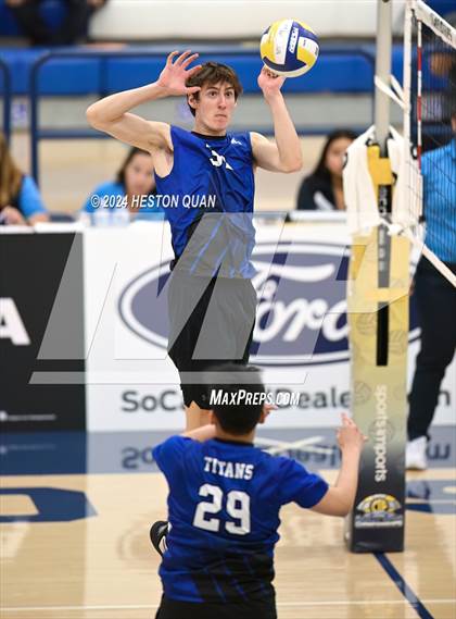 Thumbnail 3 in San Marino vs. Sage Hill (CIF-SS D5 Boys Volleyball Finals) photogallery.