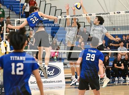 Thumbnail 3 in San Marino vs. Sage Hill (CIF-SS D5 Boys Volleyball Finals) photogallery.