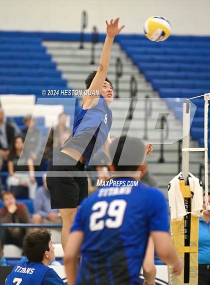 Thumbnail 3 in San Marino vs. Sage Hill (CIF-SS D5 Boys Volleyball Finals) photogallery.