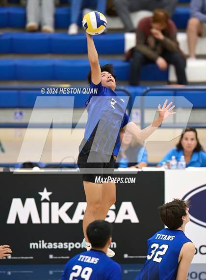 Thumbnail 3 in San Marino vs. Sage Hill (CIF-SS D5 Boys Volleyball Finals) photogallery.