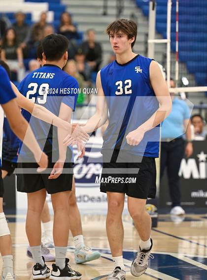 Thumbnail 2 in San Marino vs. Sage Hill (CIF-SS D5 Boys Volleyball Finals) photogallery.