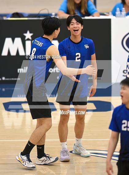 Thumbnail 2 in San Marino vs. Sage Hill (CIF-SS D5 Boys Volleyball Finals) photogallery.