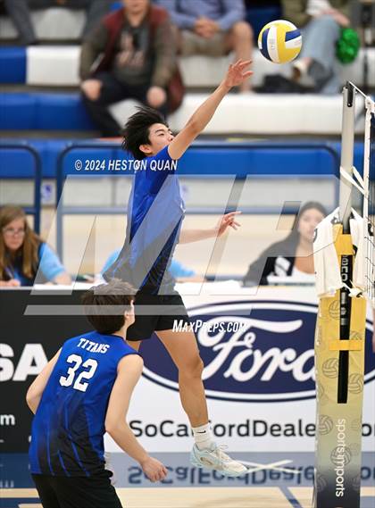Thumbnail 3 in San Marino vs. Sage Hill (CIF-SS D5 Boys Volleyball Finals) photogallery.