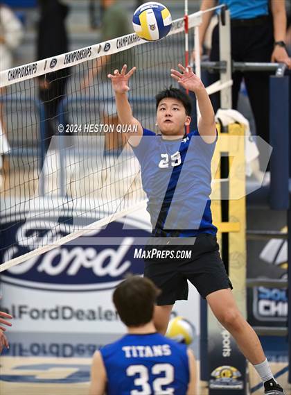 Thumbnail 3 in San Marino vs. Sage Hill (CIF-SS D5 Boys Volleyball Finals) photogallery.