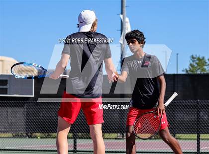 Thumbnail 3 in Lake Travis vs Memorial (UIL 6A Team Tennis Semifinal) photogallery.