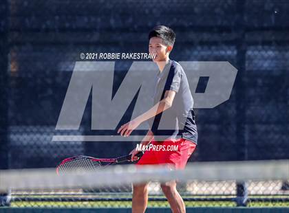Thumbnail 3 in Lake Travis vs Memorial (UIL 6A Team Tennis Semifinal) photogallery.