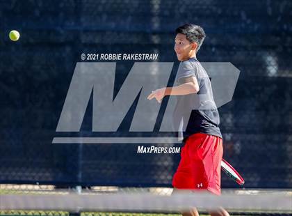 Thumbnail 3 in Lake Travis vs Memorial (UIL 6A Team Tennis Semifinal) photogallery.