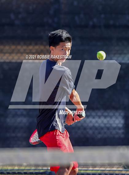 Thumbnail 3 in Lake Travis vs Memorial (UIL 6A Team Tennis Semifinal) photogallery.