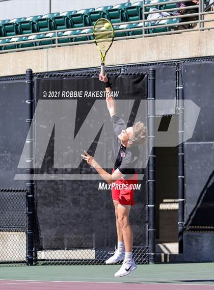 Thumbnail 3 in Lake Travis vs Memorial (UIL 6A Team Tennis Semifinal) photogallery.