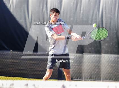 Thumbnail 3 in Lake Travis vs Memorial (UIL 6A Team Tennis Semifinal) photogallery.