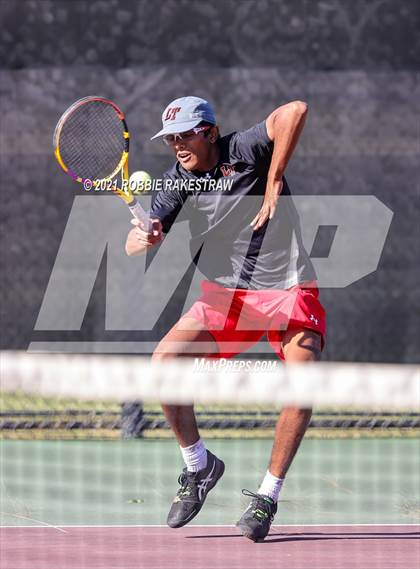 Thumbnail 3 in Lake Travis vs Memorial (UIL 6A Team Tennis Semifinal) photogallery.