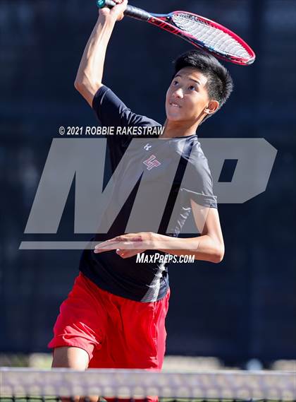 Thumbnail 2 in Lake Travis vs Memorial (UIL 6A Team Tennis Semifinal) photogallery.