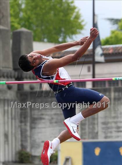 Thumbnail 1 in CIF NCS Masters Track & Field Championships (Boys High Jump) photogallery.