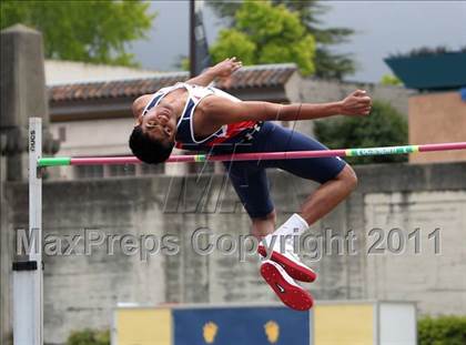 Thumbnail 1 in CIF NCS Masters Track & Field Championships (Boys High Jump) photogallery.