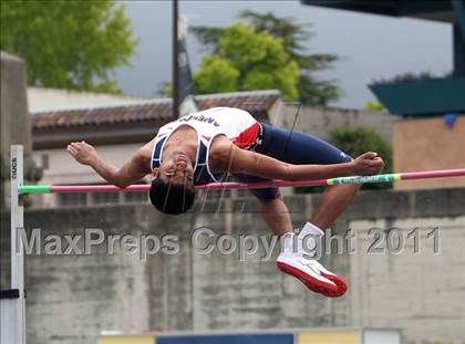 Thumbnail 2 in CIF NCS Masters Track & Field Championships (Boys High Jump) photogallery.