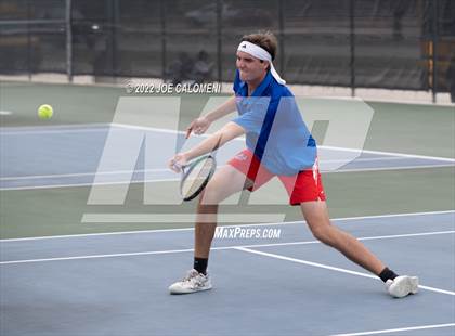 Thumbnail 3 in Westlake vs Plano West (UIL 6A Boys Doubles Tennis State Semifinal) photogallery.