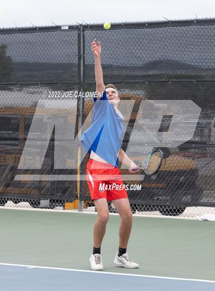 Thumbnail 3 in Westlake vs Plano West (UIL 6A Boys Doubles Tennis State Semifinal) photogallery.