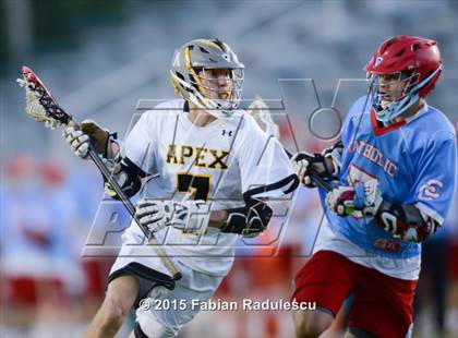 Thumbnail 3 in Charlotte Catholic vs. Apex (NCHSAA 4A Final) photogallery.