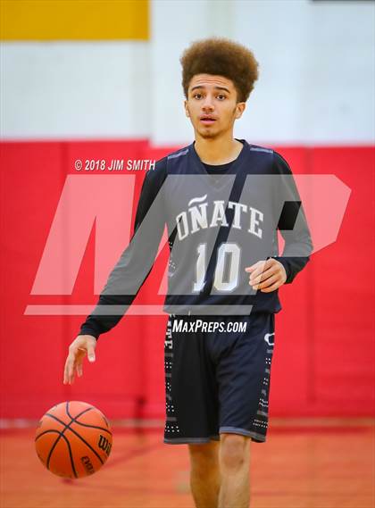 Thumbnail 1 in Onate vs. Goddard (Albuquerque Academy Joe Armijo Basketball Classic) photogallery.