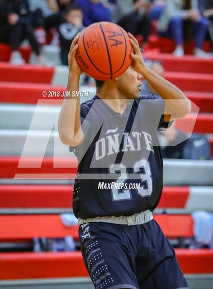 Thumbnail 1 in Onate vs. Goddard (Albuquerque Academy Joe Armijo Basketball Classic) photogallery.