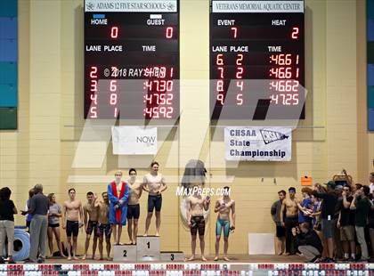 Thumbnail 1 in CHSAA 5A State Swimming (Podium) photogallery.