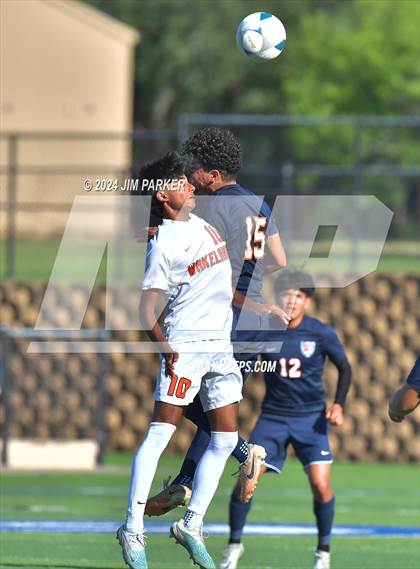 Thumbnail 3 in Glenn vs. Wakeland (UIL 5A Soccer Semifinal) photogallery.