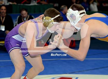 Thumbnail 3 in NYSPHSAA Wrestling Championships (Div.2 - 132 lb. Champ) photogallery.