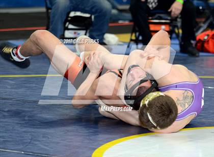 Thumbnail 1 in NYSPHSAA Wrestling Championships (Div.2 - 132 lb. Champ) photogallery.