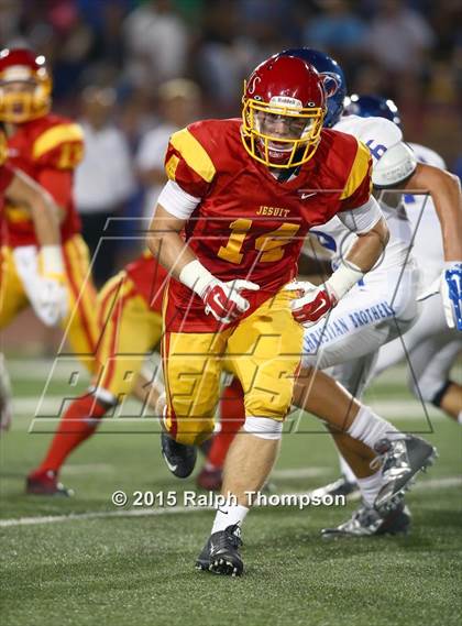 Thumbnail 2 in Jesuit vs. Christian Brothers (Holy Bowl @ Hughes Stadium) photogallery.