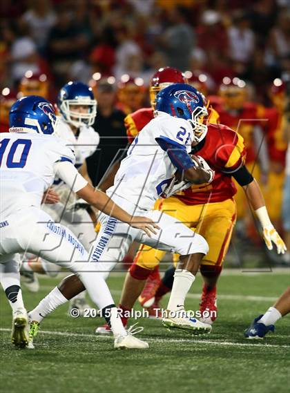 Thumbnail 3 in Jesuit vs. Christian Brothers (Holy Bowl @ Hughes Stadium) photogallery.